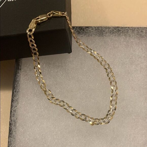 Curb link bracelet 14k solid gold perfect - Picture 10 of 16